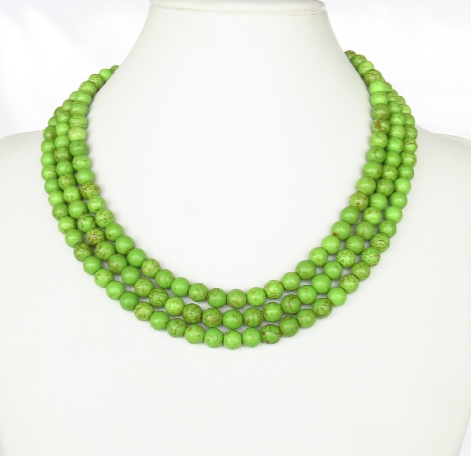 Chunky Lime Green Bridal Jewelry Green by WildflowersAndGrace