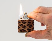 Working 1940s Ronson Standard Pocket Lighter With Cheetah Print Wrap