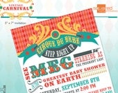 Vintage Circus Carnival Printable Baby Shower Invitation - DIY Print - Cirque du Bebe Il_170x135