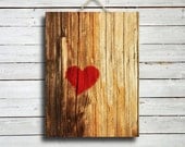 The Heart - 12x18 canvas print - Heart decor - Heart art - Heart - Heart photography - Heart decor - Red and brown - Red heart
