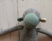 grey handmade wool monkey plush
