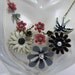 Floral Bib Statement Necklace, Multi Color Enamel  Flower necklace,Flower Bib pendant Necklace