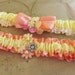 Nectarine Orange and Lemon Zest Yellow Bridal Garter Set Wedding Garters Pantone Colors