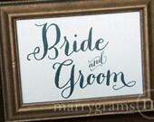 Bride & Groom Sign or Table Card - Wedding Reception Seating Signage Perfect for Sweetheart Table - Matching Table Numbers Available SS02