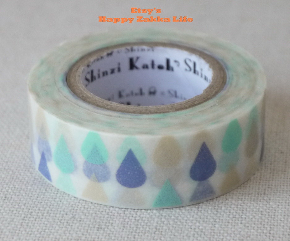 Japanese Washi Masking Tape - Rain Drops Keep Falling on My Head - Shinzi Katoh - 11 yards