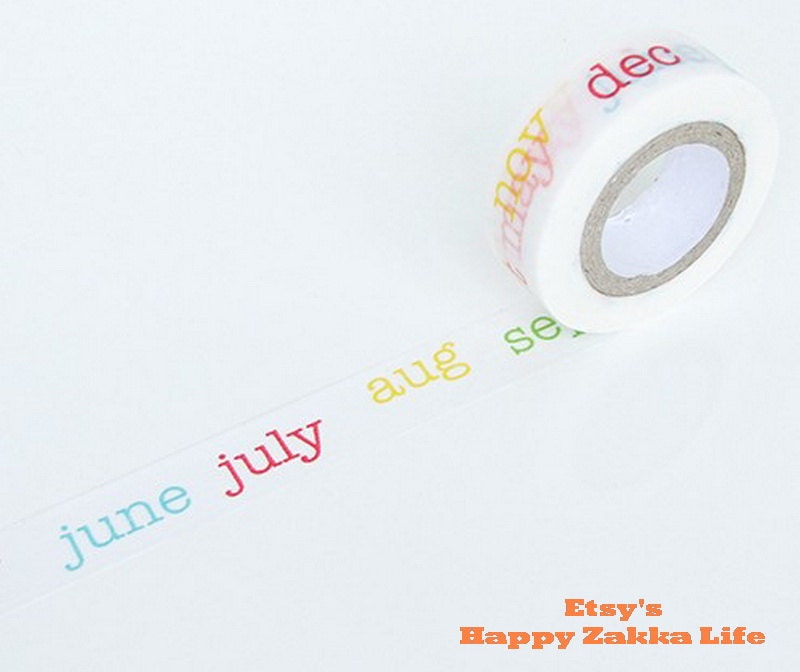 Japanese Washi Masking Tape - Month - 11 yards
