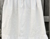 White draw string skirt made from antique pettiskirt
