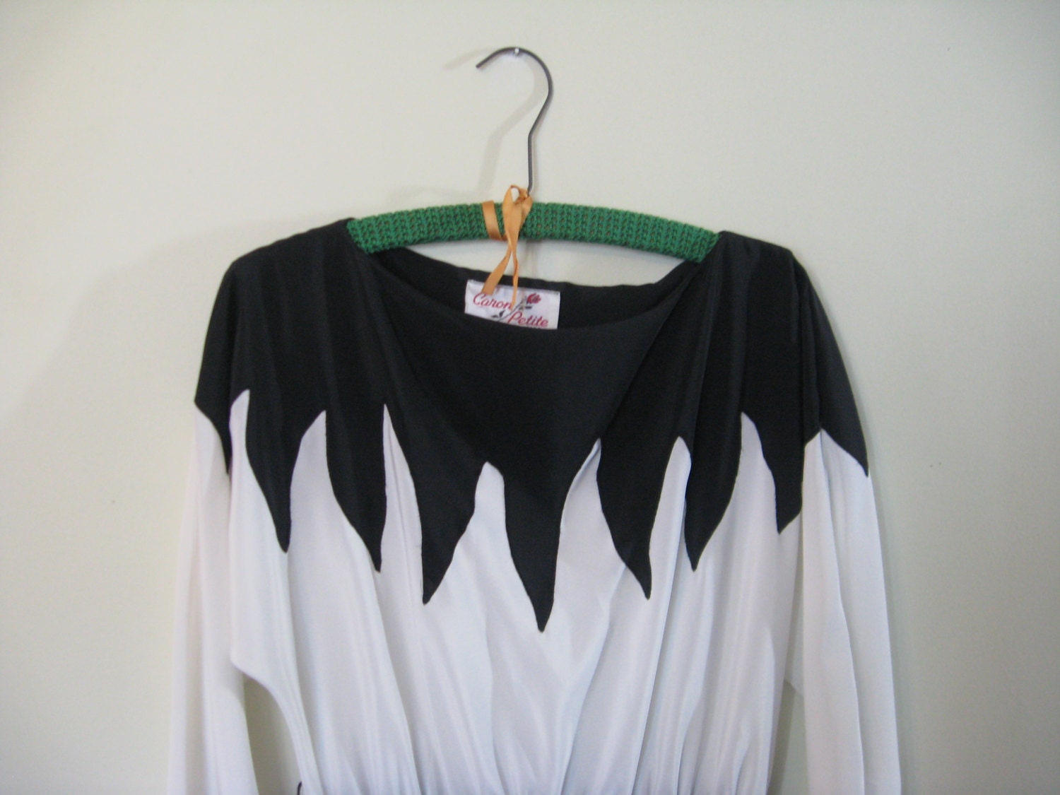 Vintage Plus Size Black and White Color Block  Dress Size L
