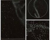 Set of 3 Astronomy Prints Black and White, Constellations, Sky, Stars, Zodiac