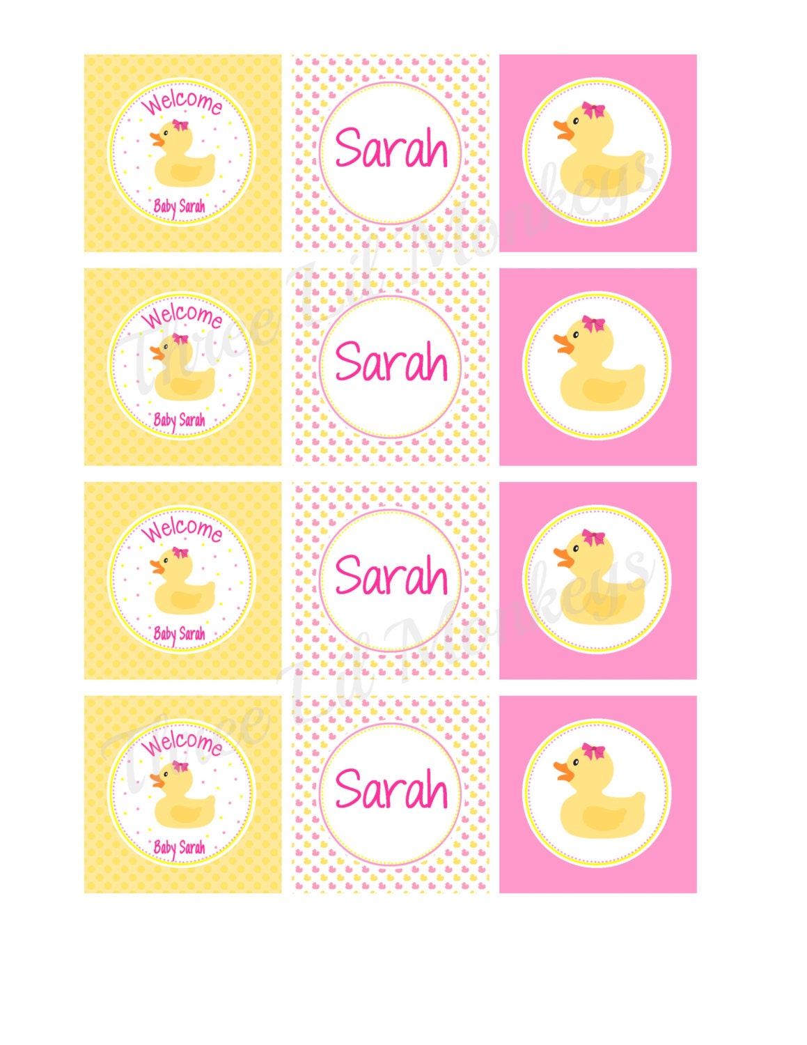 DIY Printable Rubber Duck Cupcake Toppers (Girl) Il_170x135