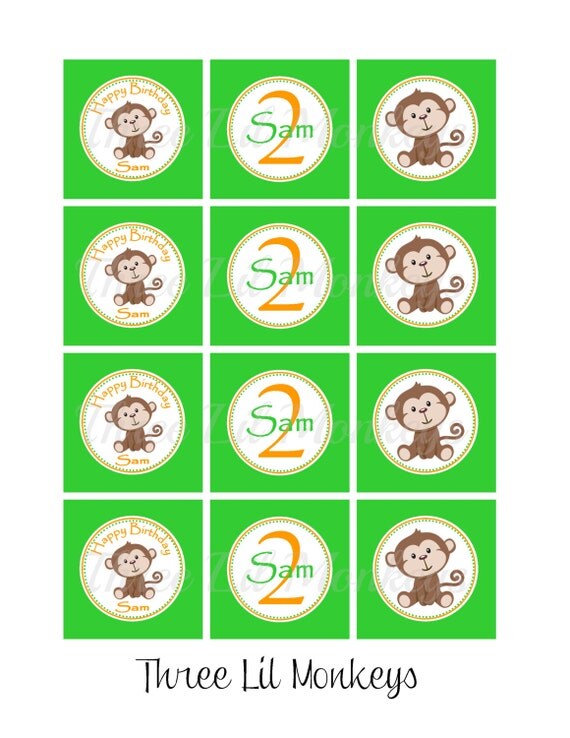Monkey Cupcake Toppers-Printables Il_570xn