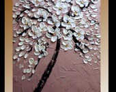 Large Abstract   Original Modern 36" palette knife signature floral oil  impasto oil painting by Nicolette Vaughan Horner