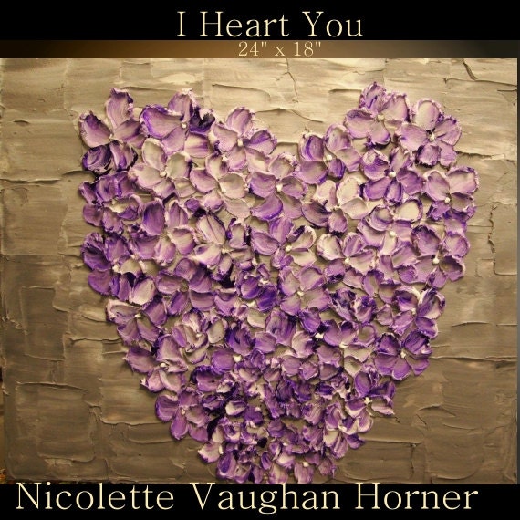 Oil Landscape painting Abstract Original Modern 24" palette knife signature floral oil  impasto oil painting by Nicolette Vaughan Horner