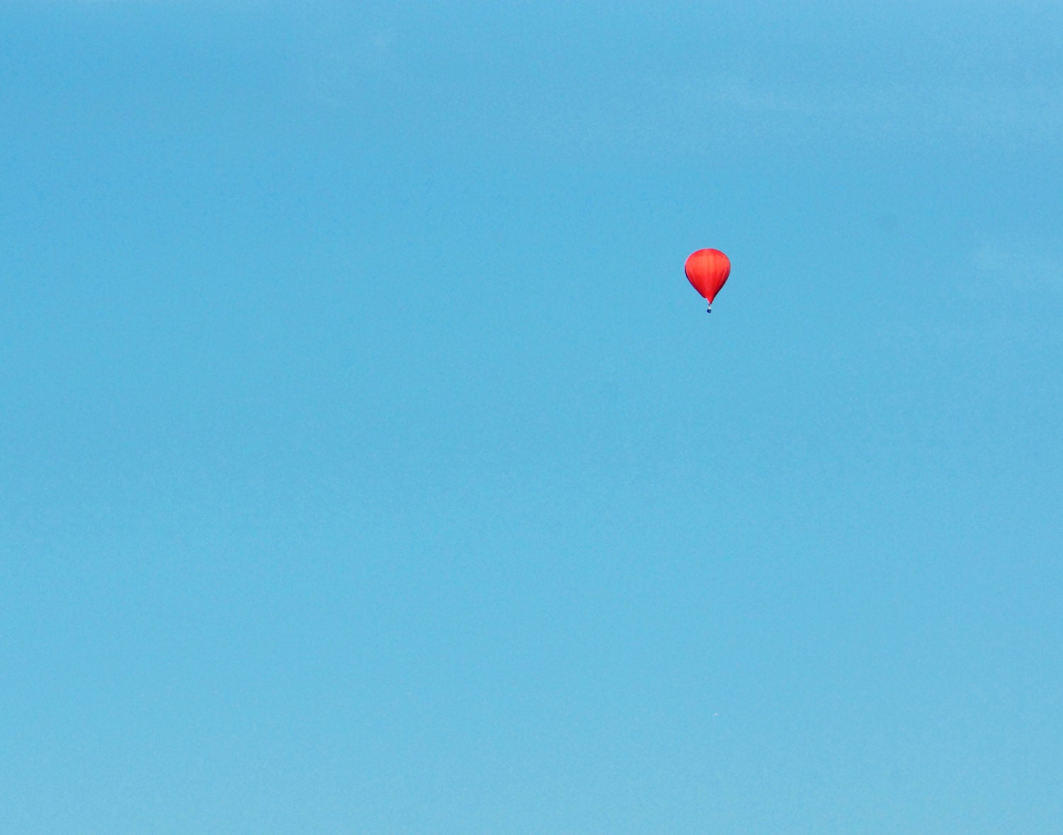 Balloon Photography - Hot Air Balloon - Balloon Print - Orange Hot Air Balloon, Blue Sky - Minimalist, Zen, Whimsical - Nursery Decor
