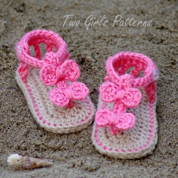 Baby Sandal Crochet Pattern 2 Versions and Free barefoot sandal ...