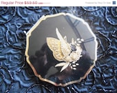 Vintage Stratton Compact 1950's Vanity Collectible Butterfly Motif Mad Men Mod Hollywood Regency Home Decor
