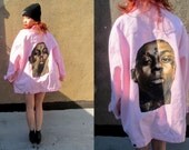 Pastel Pink LIL WAYNE DIY Weezy Hip Hop Oversized Denim Jacket