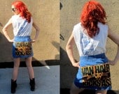 Van Halen DIY Denim Mini Metal Rock and Roll Skirt