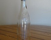 Vintage french clear glass Geyer Freres, Munster Mlle wire and bail bottle