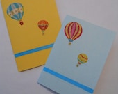 Blank notecards, Hot Air Balloon Cards, Blank inside, Stationery Set, Set of 2 cards