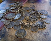 Antique Heavy Queen Elizabeth Coin Belt