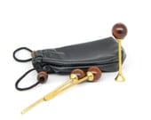 Tobacco Pipe Cleaning KIT Tamper Reamer Pokers tool Leatherette pouch Brass tool 3 in 1