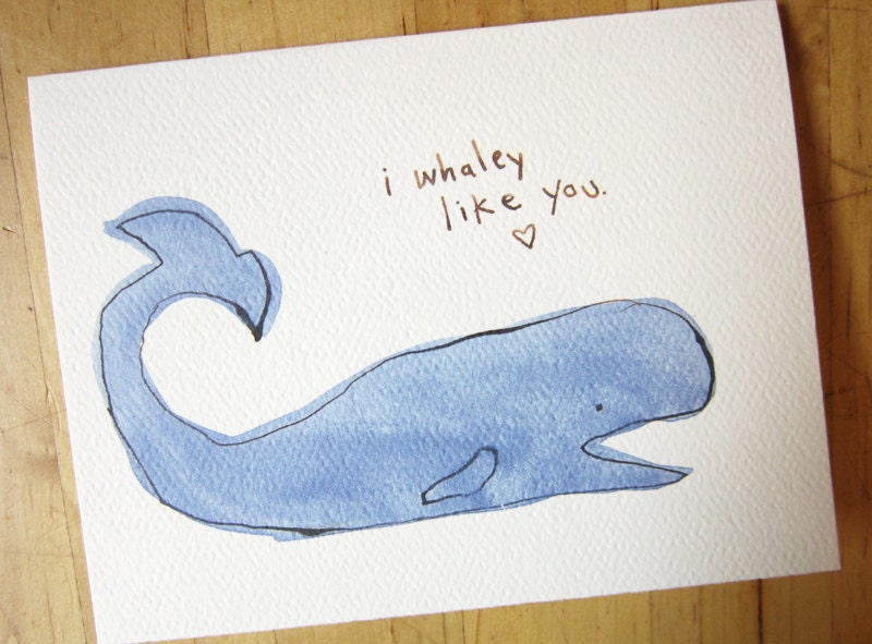 I whaley like you - love and friendship card