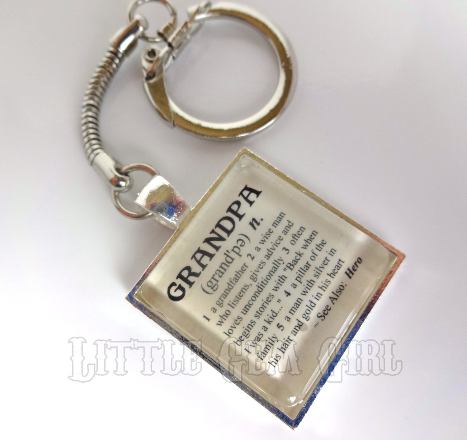Grandpa Keychain Dictionary Definition Keychain by LittleGemGirl