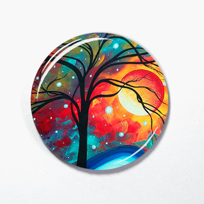 Tree of Life Necklace Pendant, Interchangeable Magnet Jewelry, Button Topper (023)