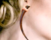 Fake Gauges Tribal Earrings - Large Wooden Talons - Tribal Earrings