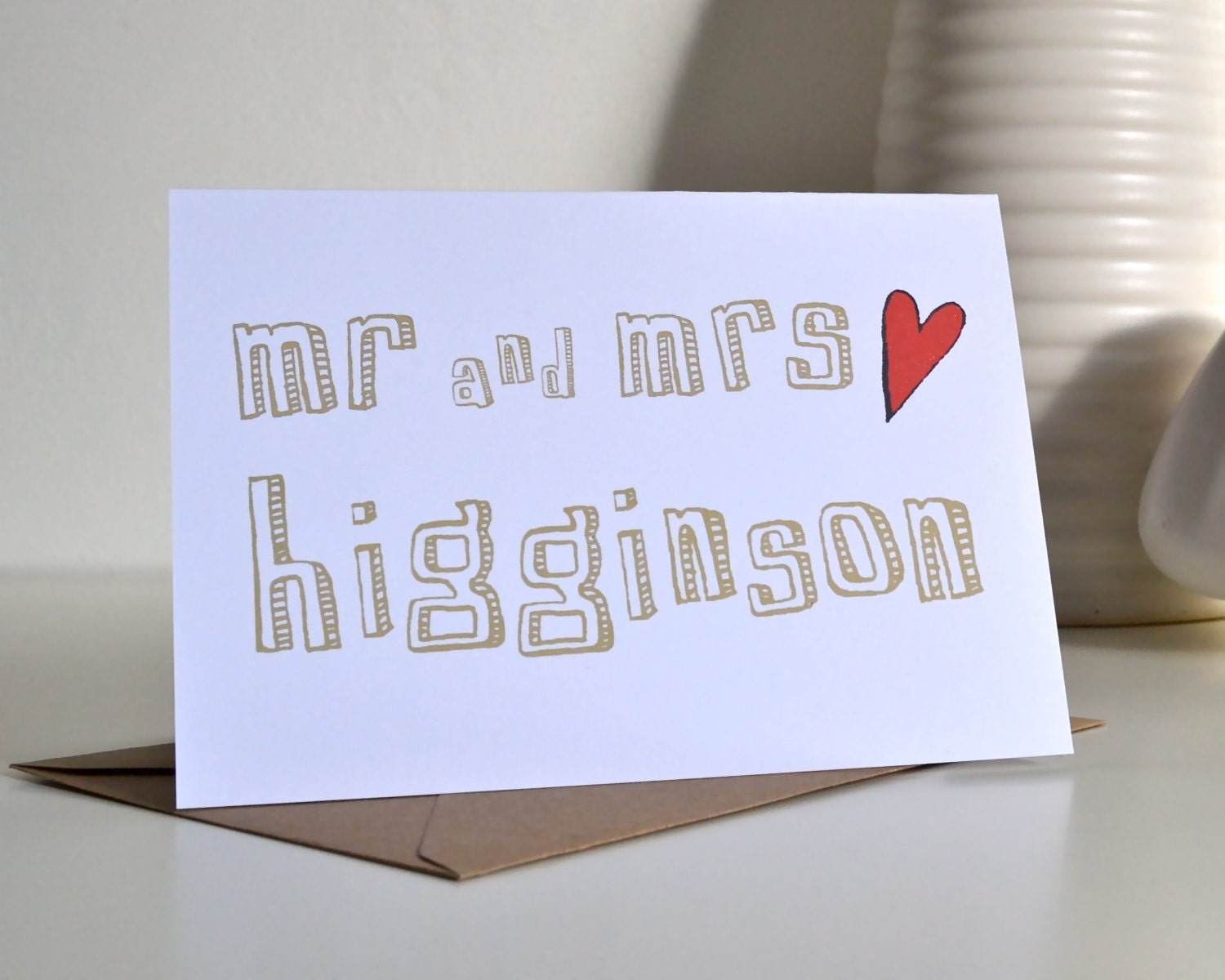 Wedding Card - Personalised Mr and Mrs - anniversary, wedding, civil partnership
