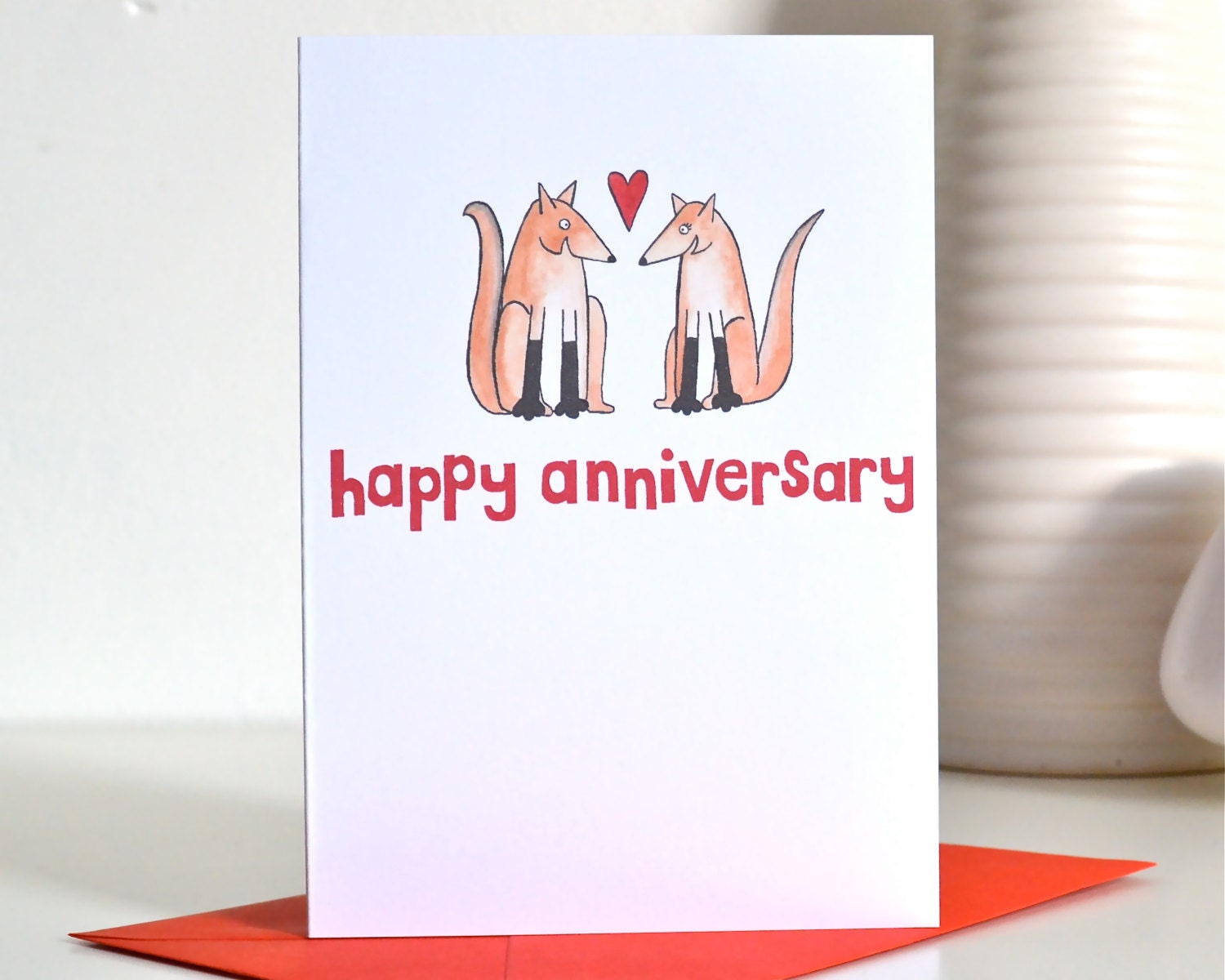 Congratulations Fox Card - suitable for Wedding, Anniversary, Engagement, Civil Partnership