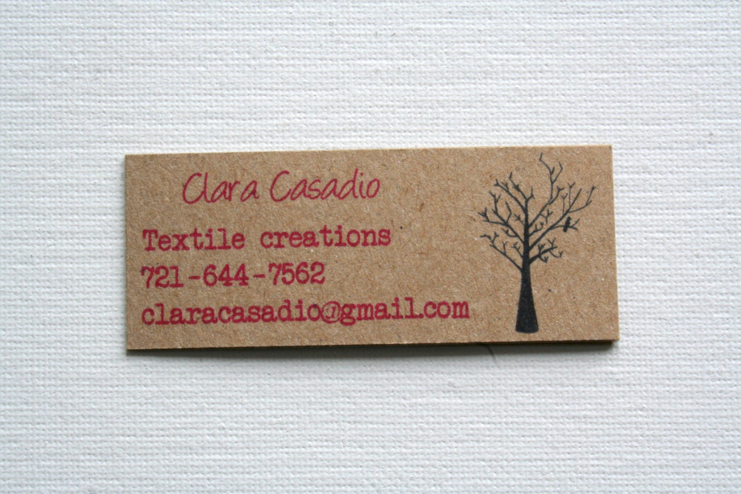 Mini business cards - calling cards - tree design - recycled kraft paper (set of 48)