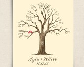 Wedding Guest Book Tree - The Maplewik - A Peachwik Personalized Print - 100 guest sign in - Rustic Thumbprint Fingerprint Tree Guestbook