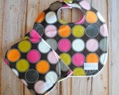 Baby Girl Bib & Burp Cloth Set- Vintage Snap Bib and Burp Cloth- Hot Chocolate- Brown and Pink