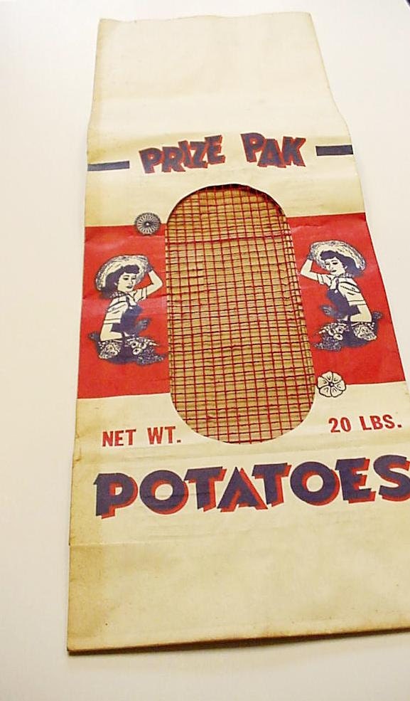 Vintage Potato Sack Shabby Primitive Prize Pak Potatoes Bag Rustic Country Farmhouse Paper Ephemera Home Decor itsyourcountry - ITSYOURCOUNTRY