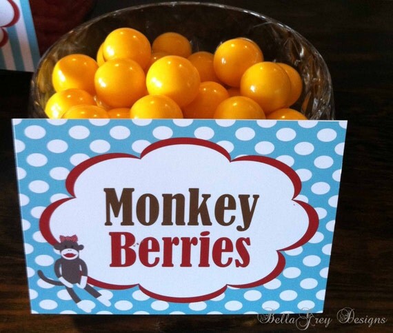 PRINTABLE Decorative Labels - Sock Monkey Collection - BellaGrey Designs Il_570xn