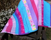 Butterfly Multi-Color Stripe Quilt Blanket