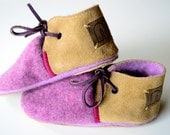 Modern Jill wool and leather baby and toddler shoes with non-slip suede sole