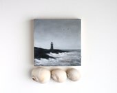 Black and White Lighthouse Oil Painting