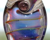 Handmade lampwork focal bead 'Iridescent  Purple  focal'.  SRA