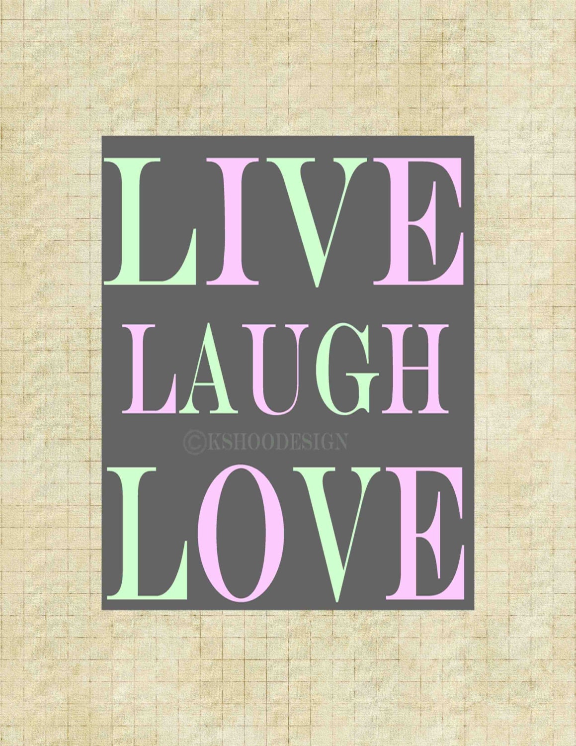 Typography Art,-LIve Laugh Love-Typography-8x10