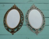 You Choose color/finish Pair Ornate Oval Vintage Vanity Mirrors Gilded Frame, Hollywood Regency Paris Apartment, French Country Gothic
