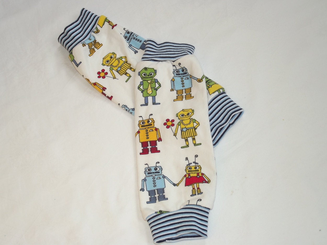 ROBOTS  little  warm lining Knit Legwarmers for Babies and Kids Sz 3Mth to 3Years