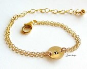 Personalized Initial Gold Bracelet, Custom Letter Bangle Bracelet, Monogram Bangle Bracelet