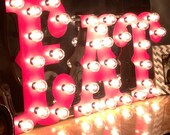 Letters EAT sign 20 inch tall lighted custom finish included