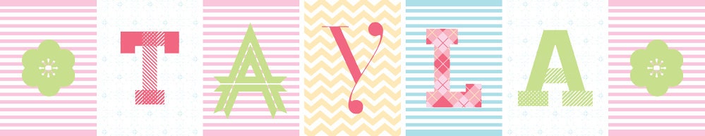 For Tayla, a Colourful Personalised Paper Bunting Set for a bedroom or nursery