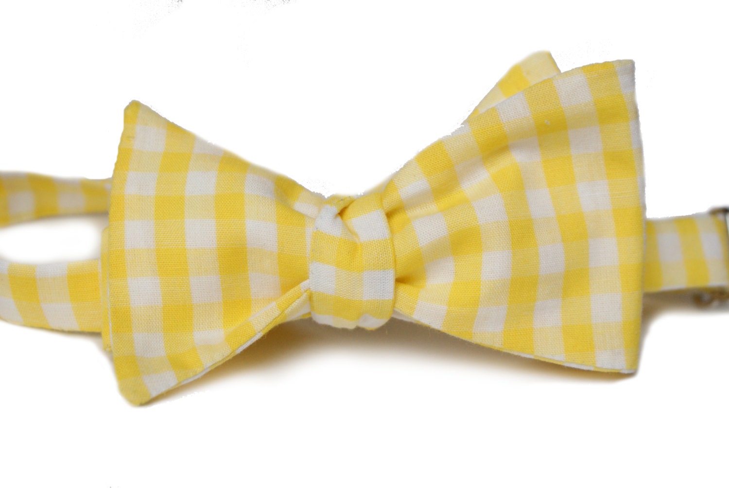 Yellow Gingham Bow Tie