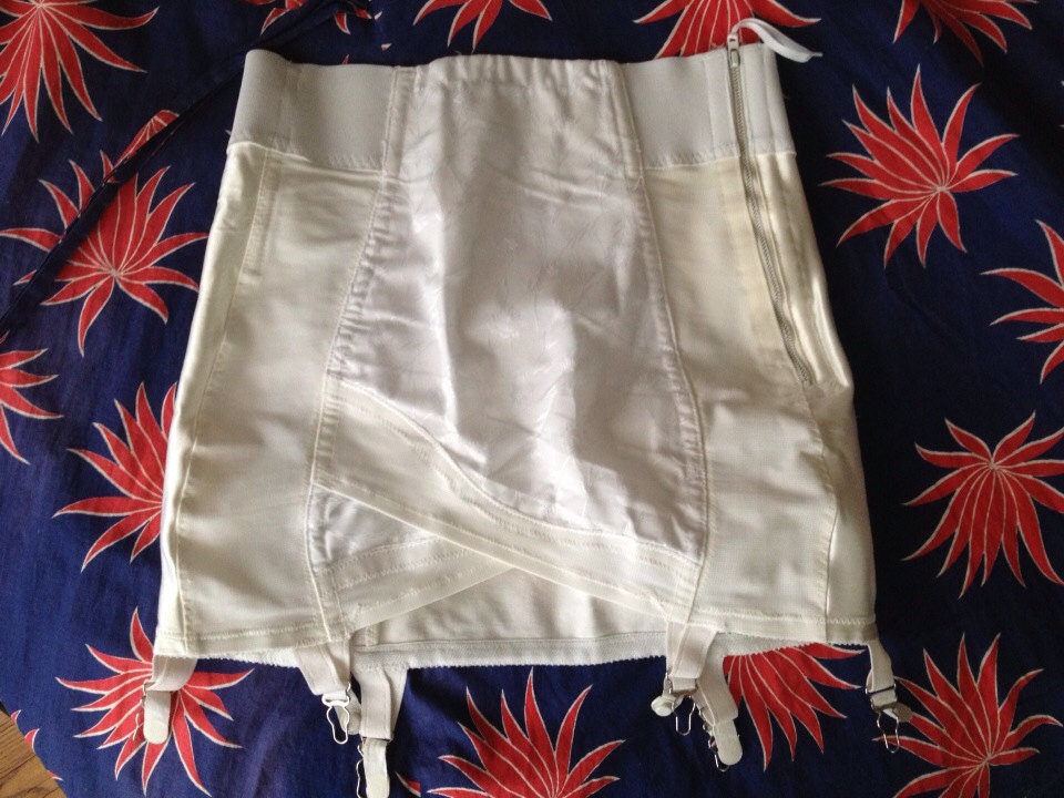 1960s Sarong Style Girdle Lane Bryant Satin Metal Zipper Size Large