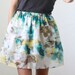 watercolor floral print full mini skirt
